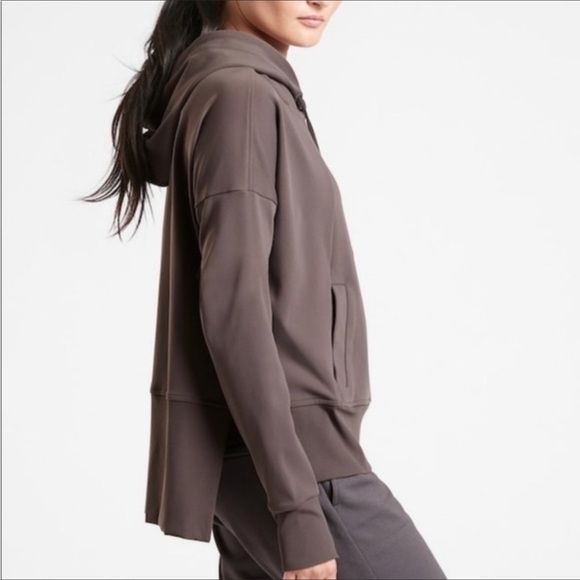 Athleta Women’s Mission Hoodie in Shale Brown Pullover Athletic Hoodie Size XXS - Picture 1 of 9